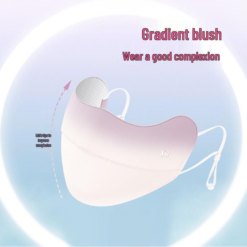 Gudeng Women's Ice Silk Sunscreen Mask: Breathable, UV-Protection, Summer Blush Face Mask with Eye Corner Protection (XKZ42)