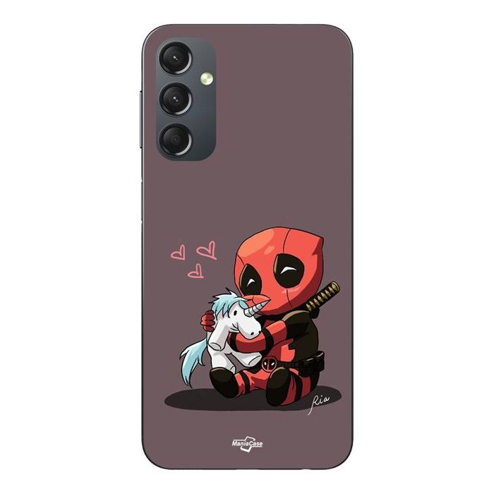 Coque Pour Samsung galaxy A24 Bébé Deadpool avec Licorne Maniacase