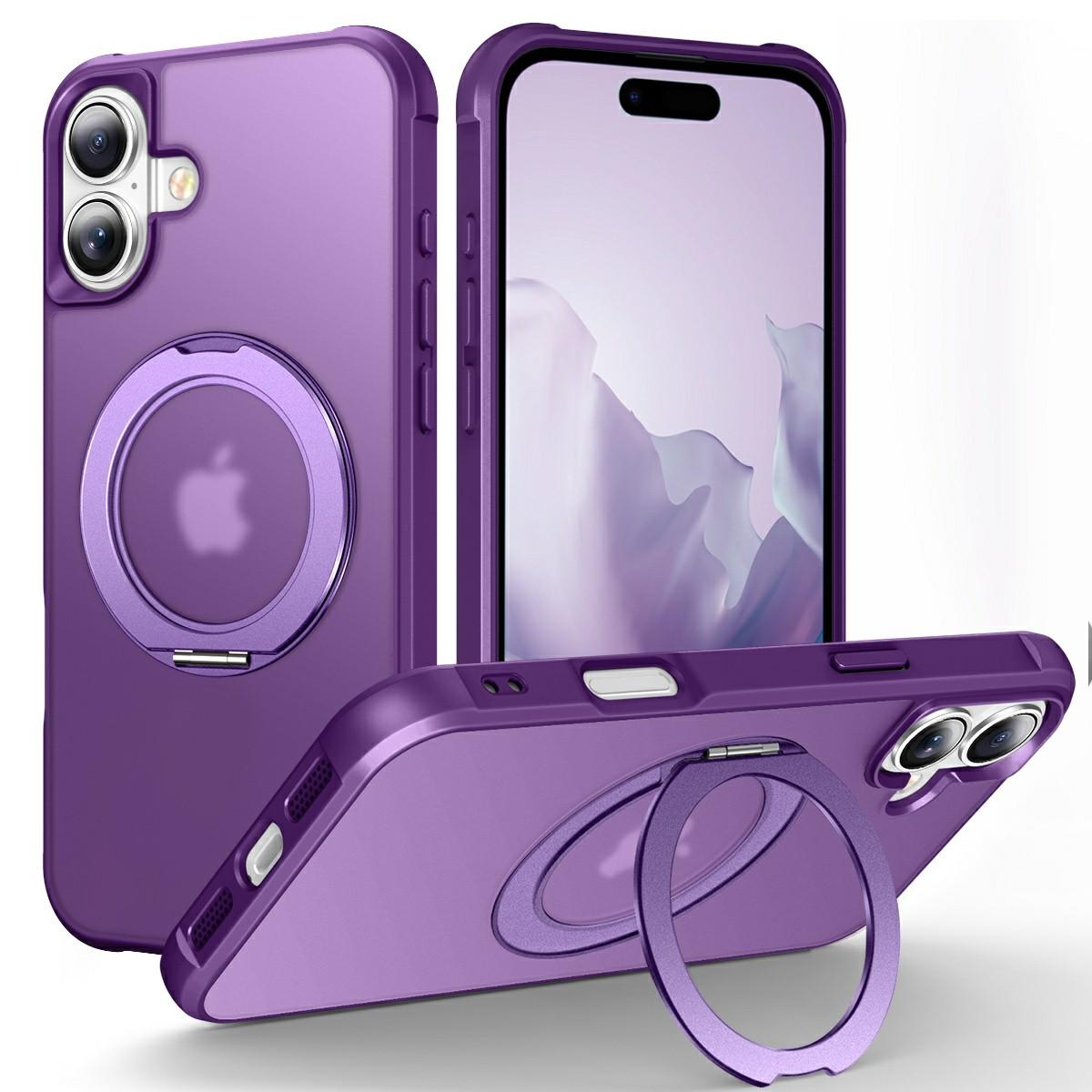 

For iPhone 17 Case Magnetic Kickstand TPU+PC Shockproof Hybrid Phone Cover