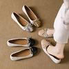 Xiaoxiangfeng Einzelne Schuhe mit quadratischer Spitze 2025 neu Schleife vielseitig flacher Mund flache Sohle Nische Fee weiche Sohle Doudou Schuhe