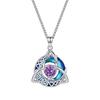12 Birthstone Knot Pendant Necklace Triquetra Knot Colorful Gemstone Jewelry Gift For Women Irish Jewelry Accessories