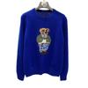 Damen Jacquard Wollmischpullover mit gesticktem Cartoon-Bär-Design