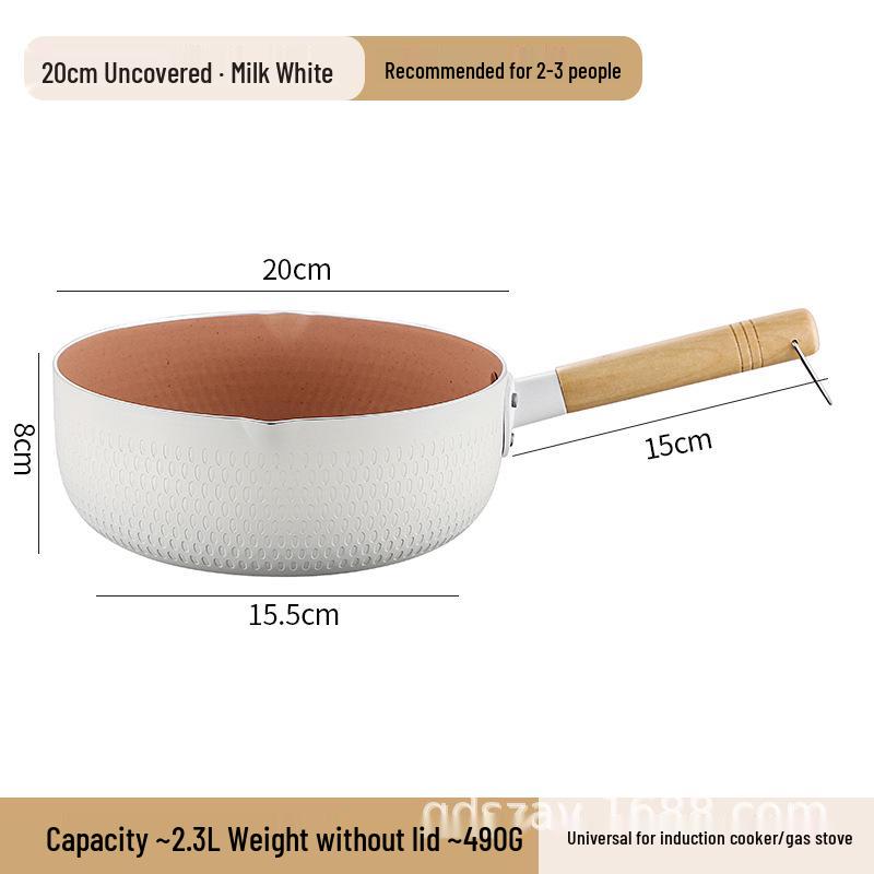 Maifan Stone Non-Stick Induction Cooker Pot for Instant Noodles, Baby Food, and Milk; Yukihira Pan, Food-Grade.