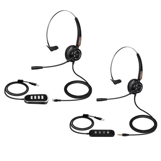 U900 H510 Telephone Headset High Fidelity Noise Reduction Breathable 3.5mm RJ9 MIC Long Cable Call Center Headphone for Telemarketing
