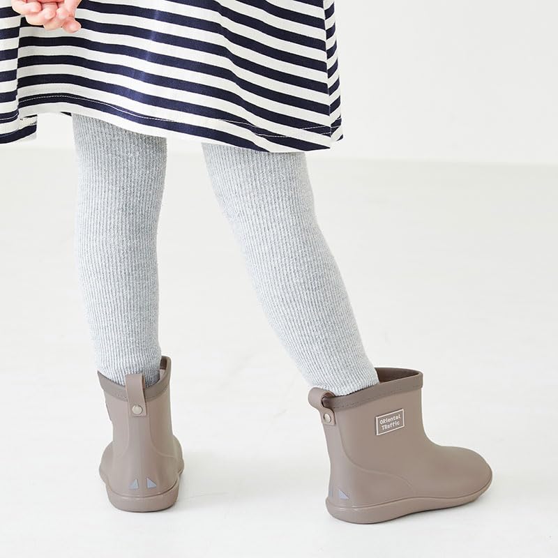 ORiental TRaffic Kids' Rain Boots, Waterproof, Warm, and Lightweight, Short Boots with Reflective Panels for Boys and Girls, Sizes 15-22cm, K-202