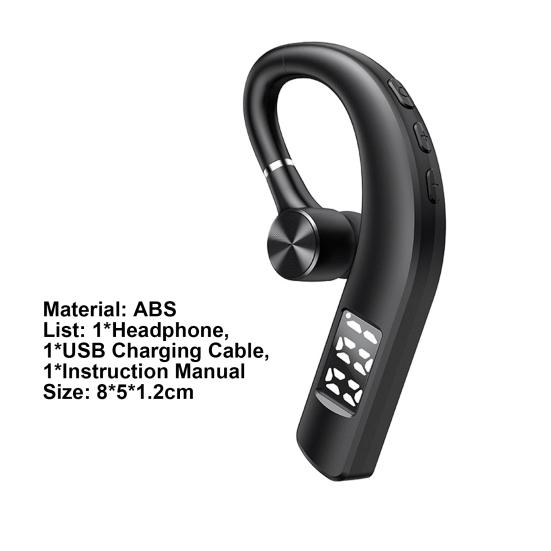 F19 Bluetooth-kompatibler Ohrhörer Monaurale Geräuschunterdrückung Ohrhaken-Kopfhörer Kabellose Musik-Ohrstöpsel mit Mikrofon zum Autofahren