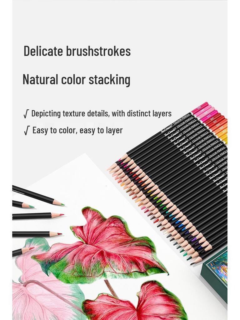 72-Color Water-Soluble Colored Pencils - Durable Lead for Art Students