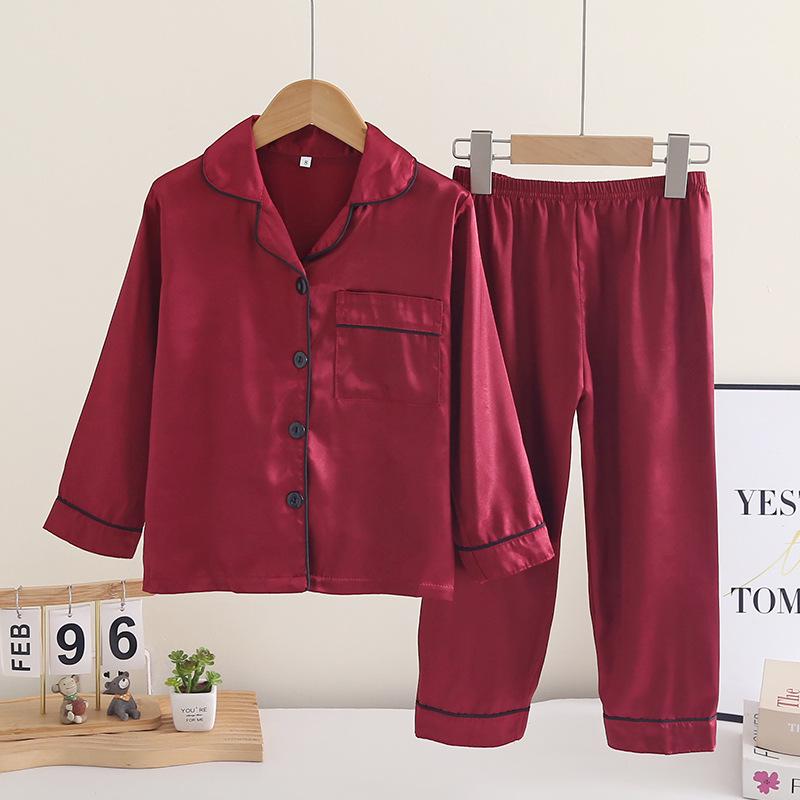 Children's Spring & Autumn Long Sleeve Ice Silk Pajamas - Boys & Girls Cartoon Princess Style