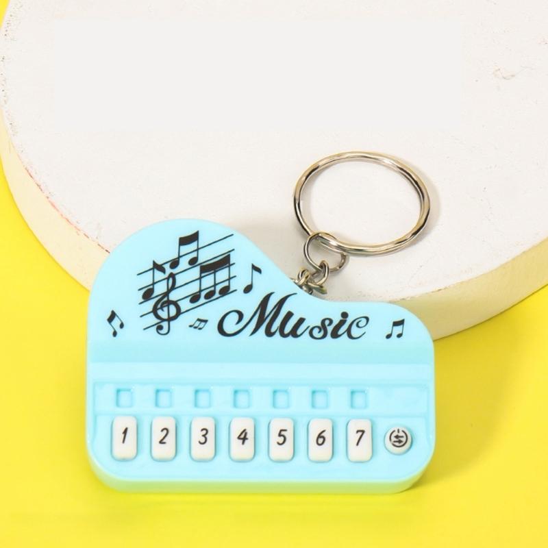 Klavierspielzeug Schlüsselanhänger Mini Echtes funktionierendes Fingerklavier Schlüsselanhänger Mit Lichtern Multifunktionales Elektronisches Klavier Tastatur Spielzeug