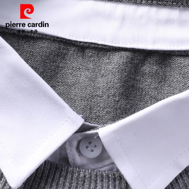 Pierre Cardin Men's Mock Layered Shirt Collar Knit Sweater