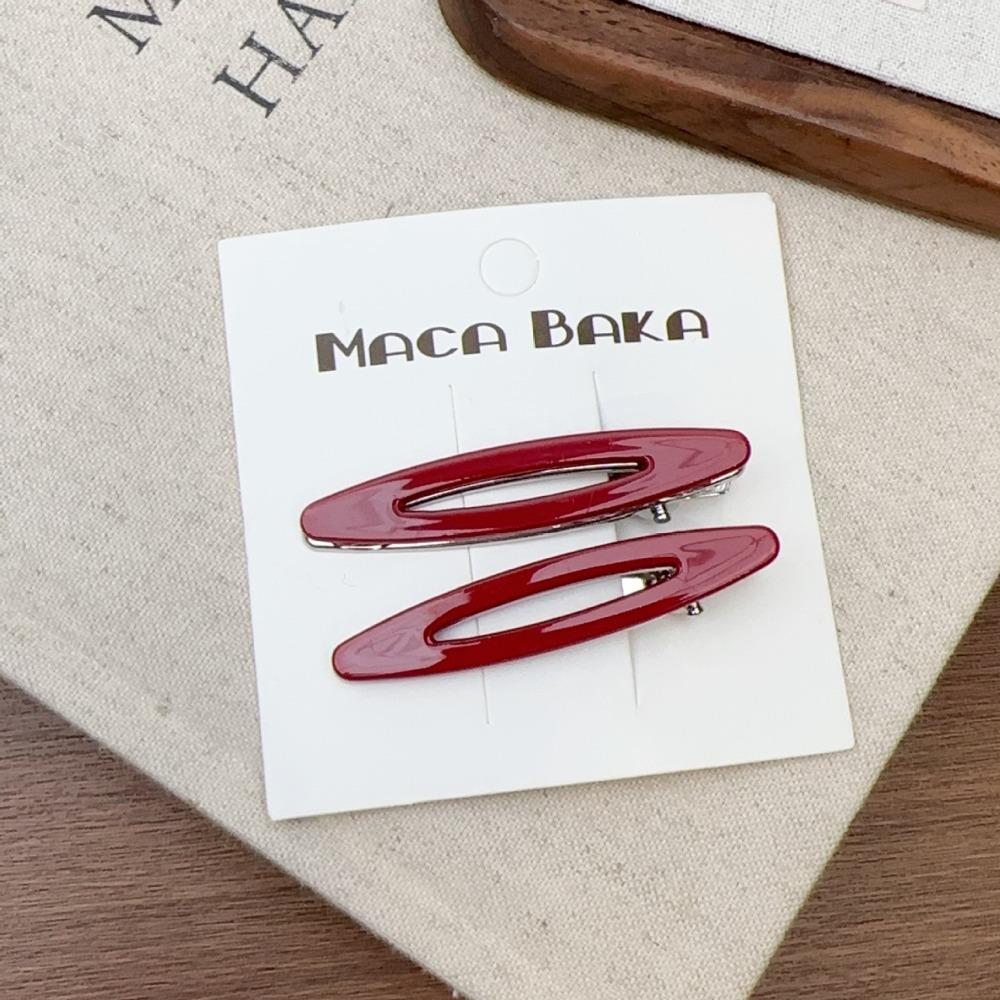 2Pcs New Hollowed Hair Clips Oval Sweet Hairpin Geometric Bangs Clip Hair Accessories