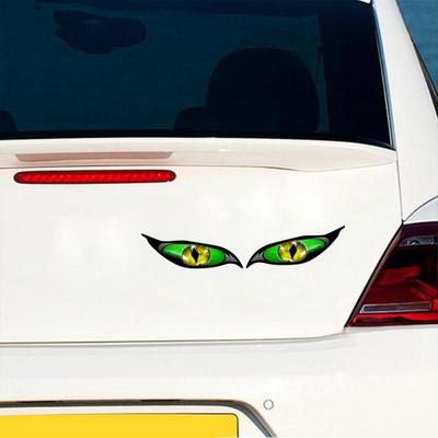 2PCS Autoaufkleber Evil Eye Zombie Style Sunproof Wasserdichter Aufkleber für Rückspiegel 5*2in