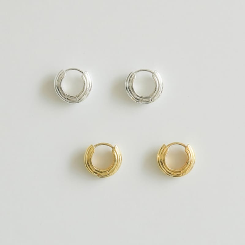 Modernlike 14k Gold-filled Silver Triple One-touch Earrings