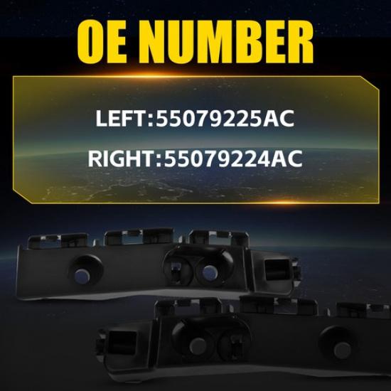 Front Left Right Bumper Support Retainer Bracket Black Fit 2011-13 Dodge Durango