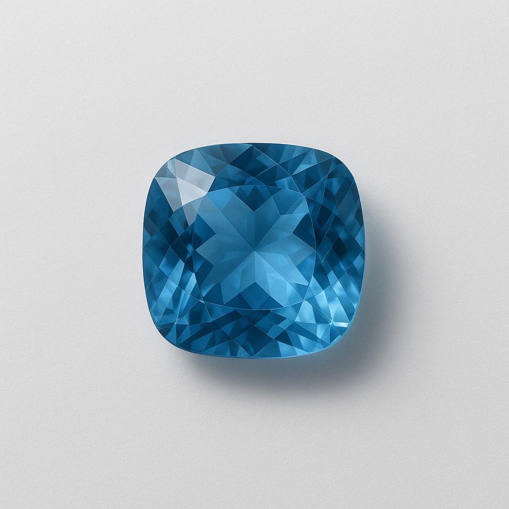 Natural Blue Aquamarine Loose Gemstone 10 ct Square Cushion for Him for Jewelry Making and Crafts