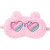 Cute Eye Mask Pink Eye Sleep Mask,Plush Sleeping Eye Cover Soft Funny Blindfold Mask,Fluffy Animal Sleep Eyeshade Breathable Lightweight Eye Mask for