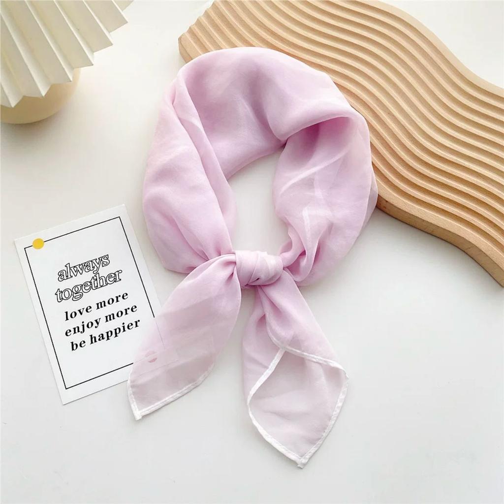 Solid Color Square Scarf Women's Scarf Versatile Decorative Scarf Thin Hair Scarf