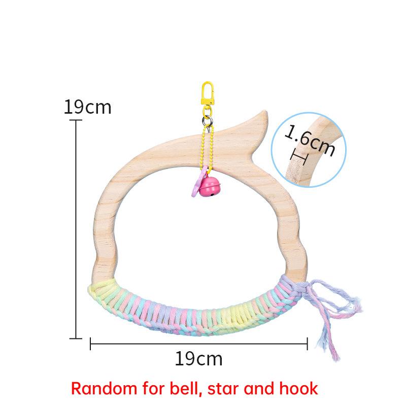 Parrot Hanging Swing Parakeet Solid Wood Bird Cage Branch Training Toy Holding Station Shelf for Parrot