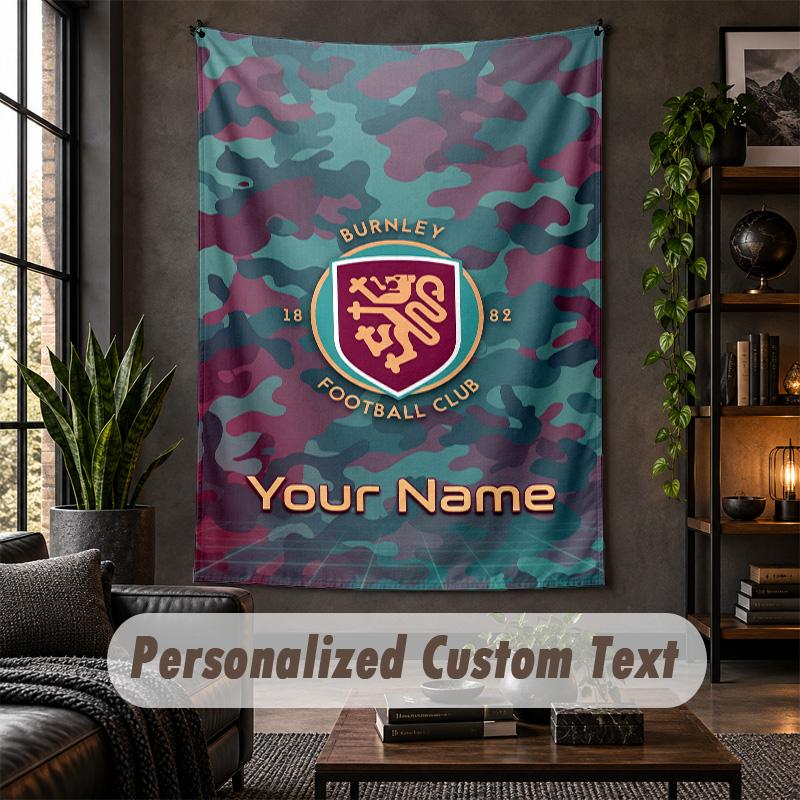 Wall Tapestry Burnley Football Print Custom Name Text Wall Hanging Home Decor