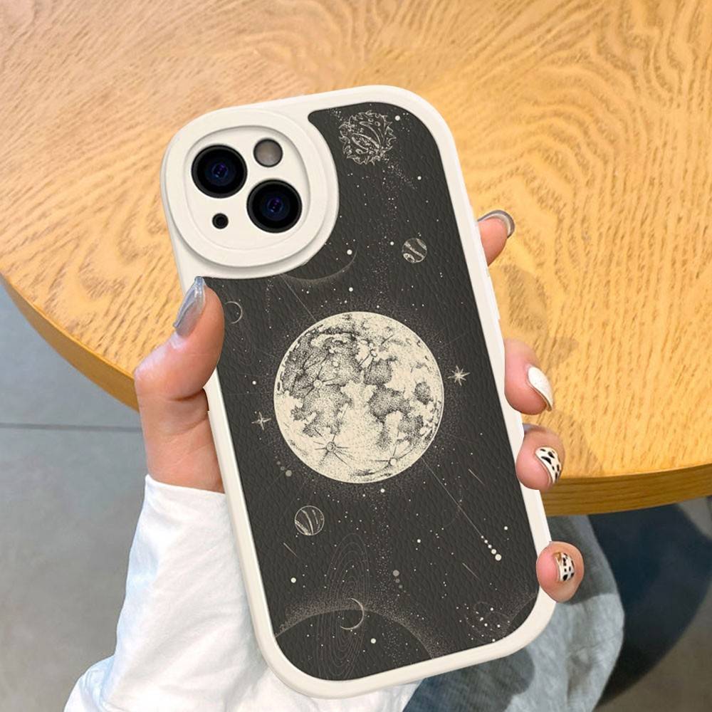 

Popular INS Style Moon Phone Case Hard Leather For IPhone 16 15 14 13 12 Mini 11 14 Pro Max Xs X Xr 7 8 Plus Fundas iphone 12