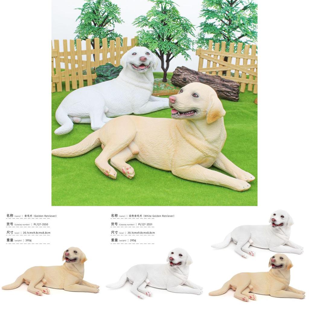 Kids Animal Figurine Gold Retriever Pvc Collectible Toy For Home Or School Decor