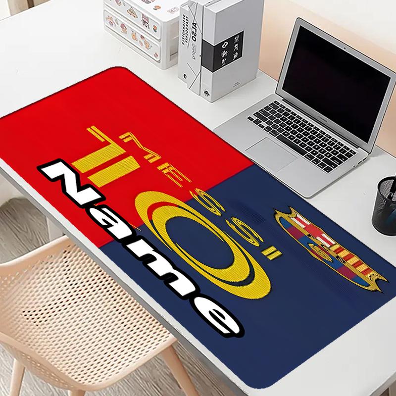 Custom Name Personalized Lionel Messi Pattern Mousepad, Laptop PC Desk Mat, Decorative Desk Mat for Home Keyboard Pad Gift