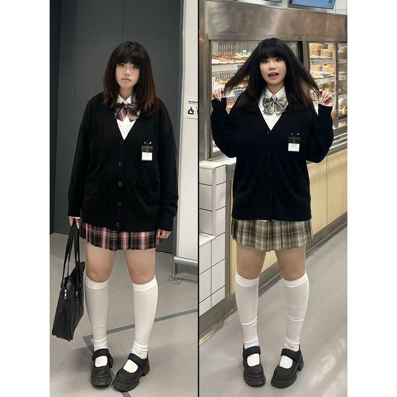 

100kg Plus Size Jk Japanese Style Knitted Cardigan College Style Suit Sweater Campus Jacket Knit Outerwear Sweater