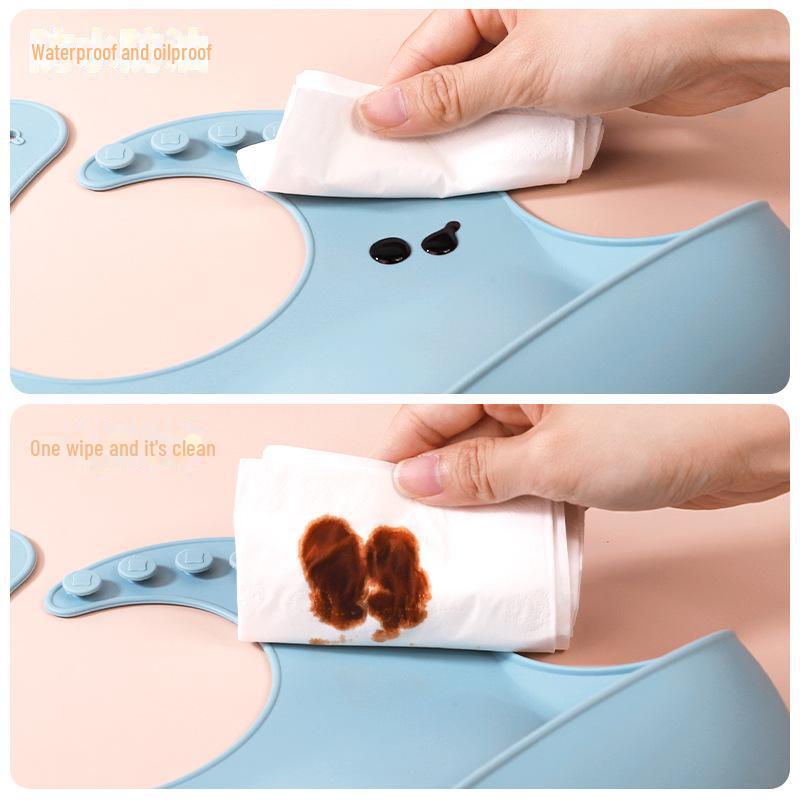 Silikonový dětský bryndáček - voděodolný, odolný proti znečištění, potravinářský, přeshraniční, pro děti.