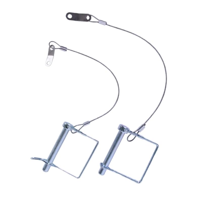 Trailer Retaining Pin Set with Spring Clip Lock and Wire Lanyards, 3 Piece Metal Hardware for Travel Towing Use
