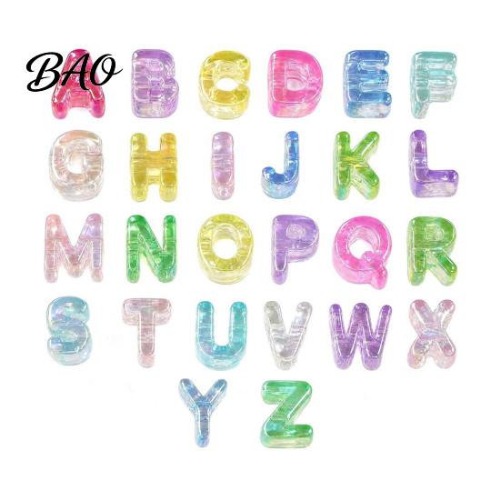 Decorative Beads for Team Building Activities 26Pcs A to Z Acrylic Alphabet Letter Beads, Chunky Large Educational Kids Spelling Colorful DIY