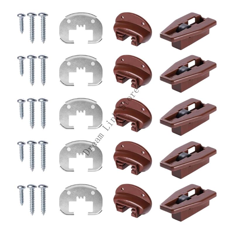 5pcs Drawer Slides with Metal Backing & Screws Drawer Track Guides and Glides Drawer Repair Parts for Dresser Enduring
