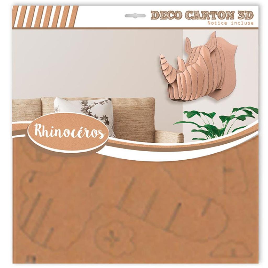 Les Trésors De Lily [A2710] - Figurine carton 3D 'Rhinocéros'- planches 30x30 cm