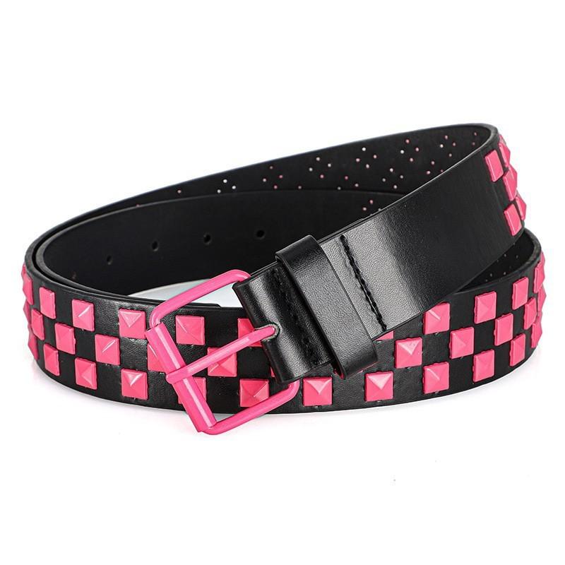 Bunter Niet-Hüftgürtel für Damen, Unisex Y2K-Stil Heavy Metal Hüftgürtel, Europäischer und Amerikanischer Punk Rock Jeans-Hüftgürtel
