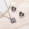 Empress Dowager NANA's Saturn Heart Mother-of-Pearl Necklace & Sweet Heart Stud Earrings Set