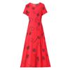 2023 Plus Size Floral Summer Cotton Dress for Middle-Aged Women