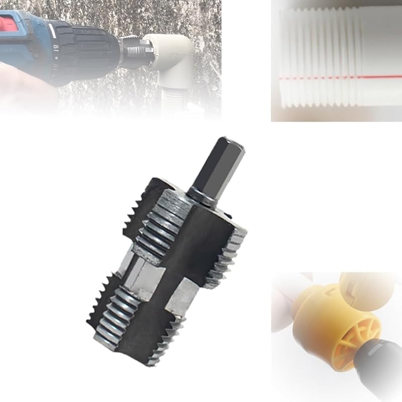 Комплект для нарезания резьбы на трубах из ПВХ с электрической дрелью, электрический инструмент для нарезания резьбы на трубах из ПВХ, сантехнический кран с дрелью, многоразовый пластик 1set-b