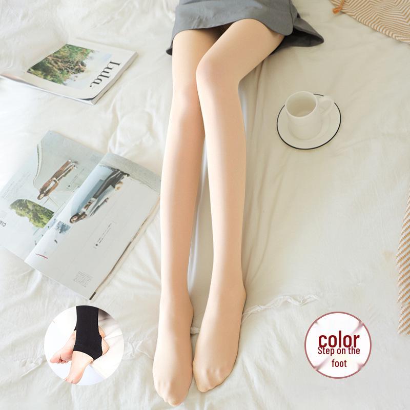 Damen Nude Fleecegefütterte Dicke Strumpfhose: Nacktes Bein Look, Warme Herbst/Winter Leggings