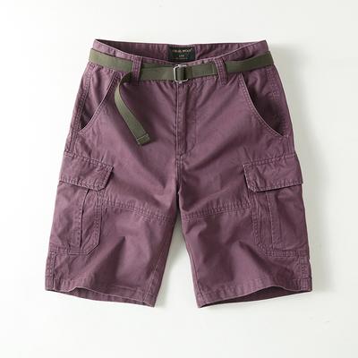 Nouveau Rétro Homme Extérieur Ample Multipoches Vêtements de Sport Shorts Coton Pur Jambe Droite Capri