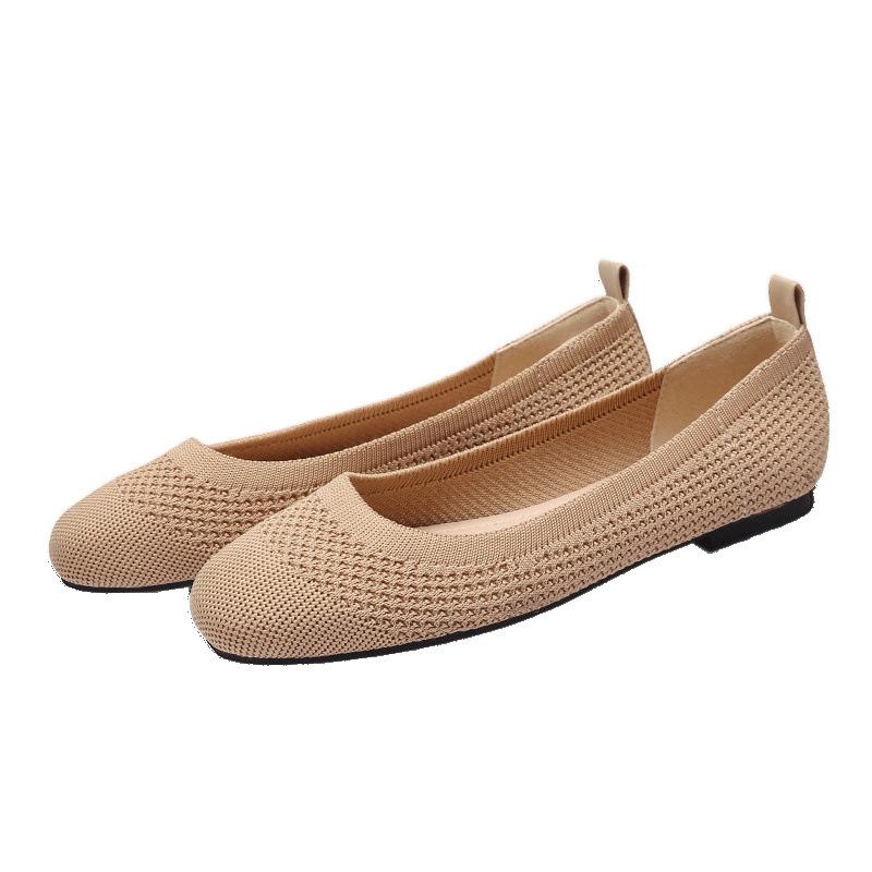New fly-woven shoes women's comfortable and versatile flat-soled single shoes breathable women's shoes maternity shoes flat heels