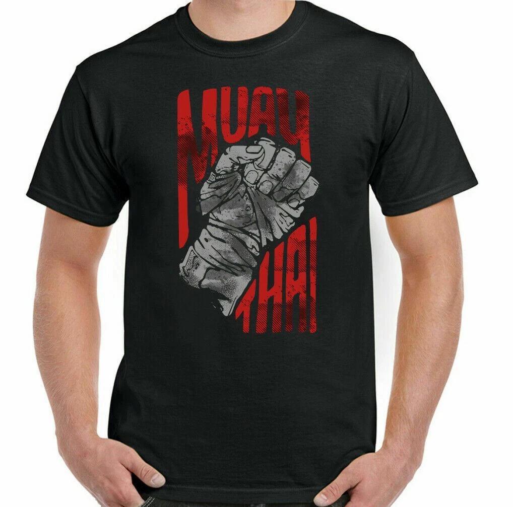 

MUAY THAI TSHIRT MMA UFC Mixed Martial Arts Thailand Training Top Gym Gift Tee streetwear 3XL