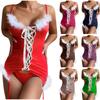 Women's Sexy Lingerie Christmas Dress Flannel Plush Sling One-piece Suit