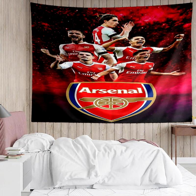 Arsenal Football Club Print Tapestry, Backdrop, Easy Setup, Ideal for Bedroom, Office & Living Room, with Aesthetic Wall Hanging Decor.