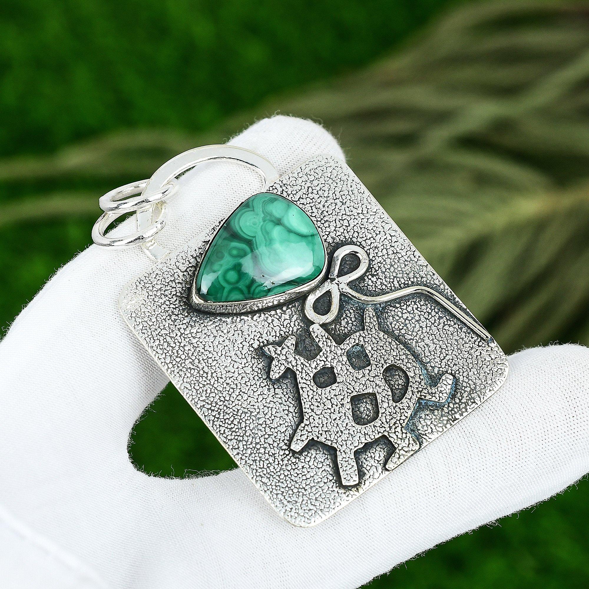 

Подарок для женщин Подвеска Серебро 925 пробы Натуральный российский малахит