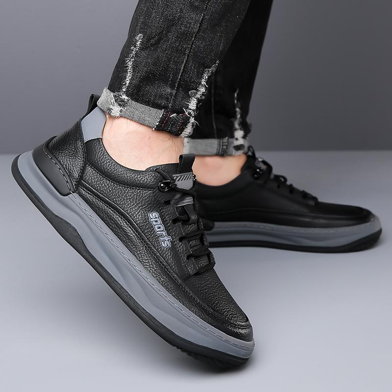 Fashion Fashion New Men's Genuine Leather Casual Shoes High-quality Sports Shoes Minimalist Men's Oxford Shoes Thick Soles Free Delivery