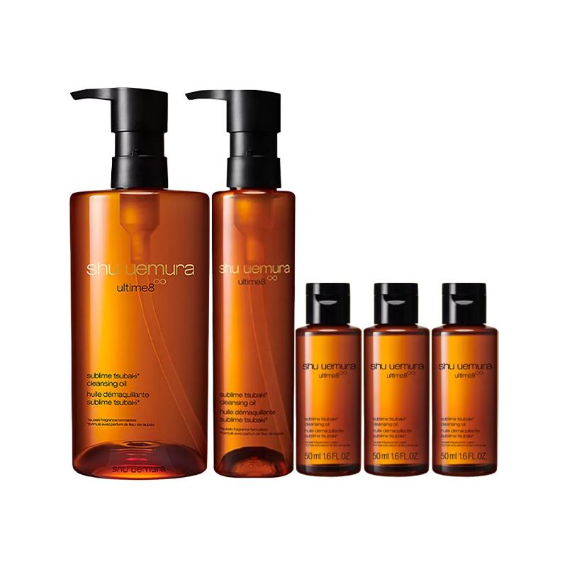 Shu Uemura Масло для снятия макияжа Питательное очищающее масло Увлажняющее очищающее масло 450 мл + Очищающее масло 150 мл + Очищающее масло 50 мл*3 Без подарочной упаковки коричневый