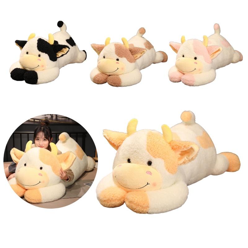 Cute Plush Cow Pillow Toy For Girls To Sleep On Bed