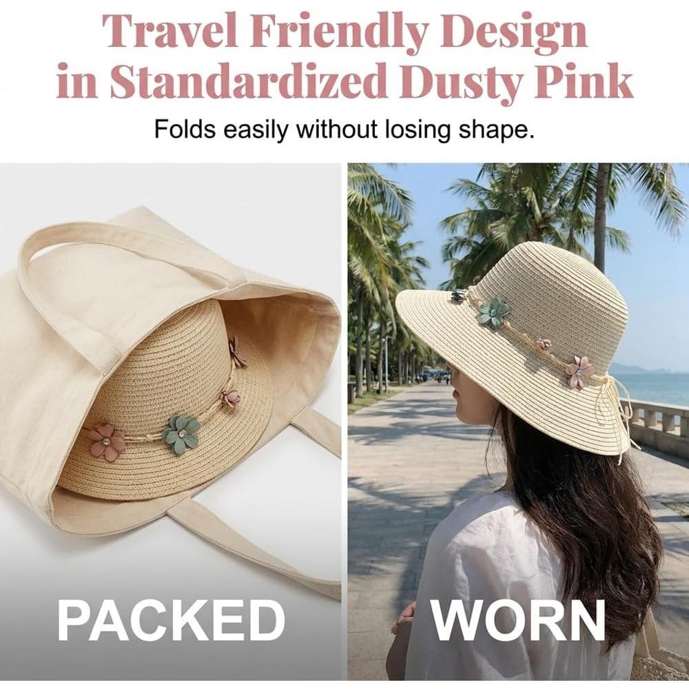Beach Big Sunscreen Hat, 2026 New Womens Straw Hat, Beach Sun Straw Hats for Women, Vacation, Travel