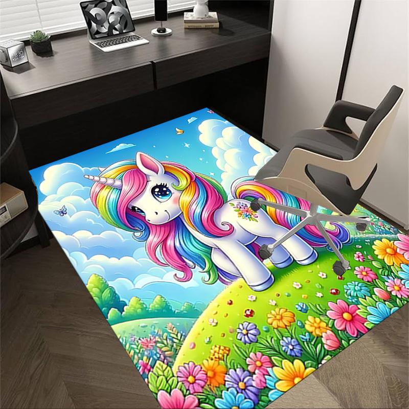 1PC Unicorn Flowers Extra Large Non Slip Floor carpet, Office, family, bedroom, Studio Large Area Rug Indoor Rugs