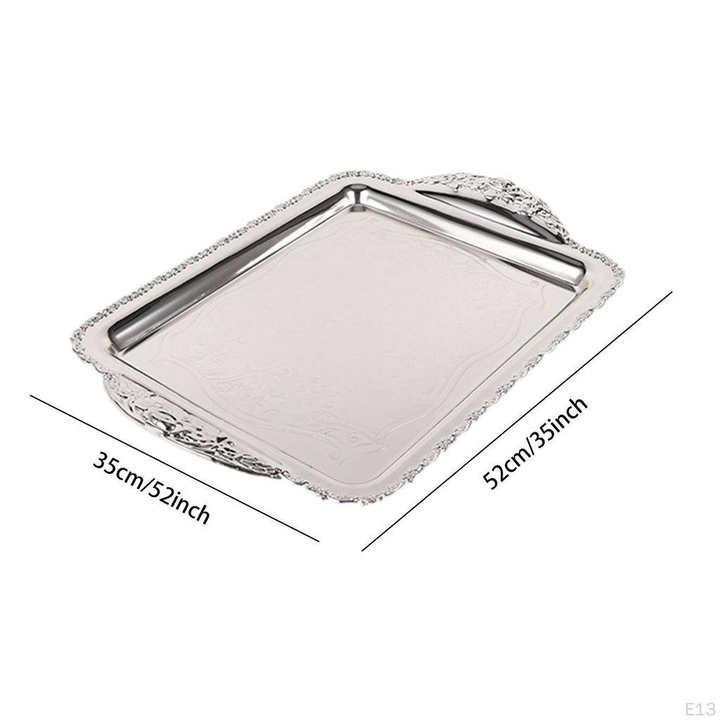 Decorative Fruit Tray Dessert Plate Easy To Clean Handcrafted Wearproof Rectangle Serving