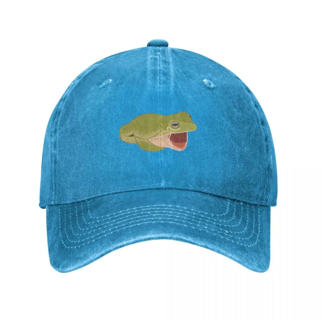 Frosch mit offenem Mund Baseballkappe Schirm Cosplay individuelle Kappen Vintage Hüte Damen Unisex